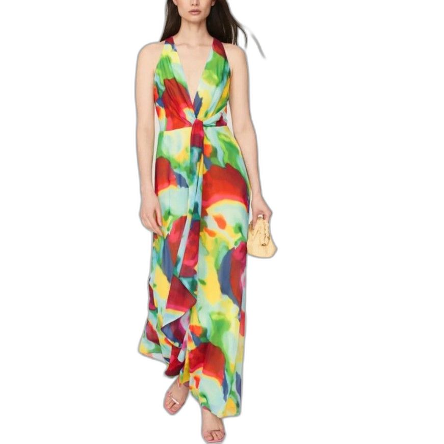 Lauren Ralph Lauren Mekkac Vibrant Tie-Dye Sleeveless V-Neck Maxi Dress Size 0